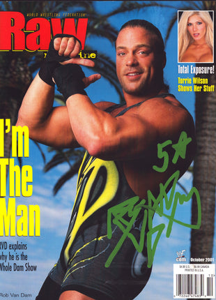 Rob Van Dam signed WWE Raw Magazine October 2001