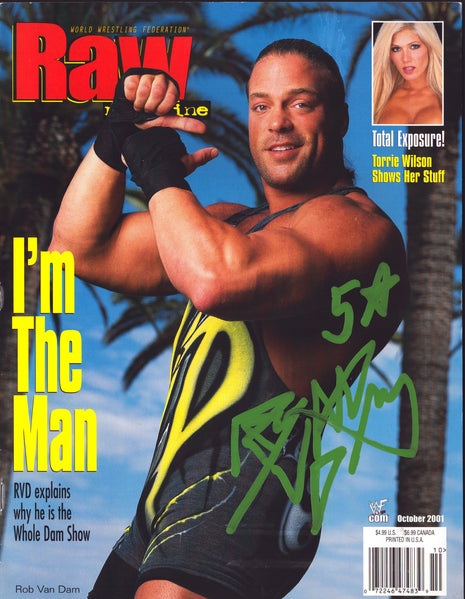 Rob Van Dam signed WWE Raw Magazine October 2001