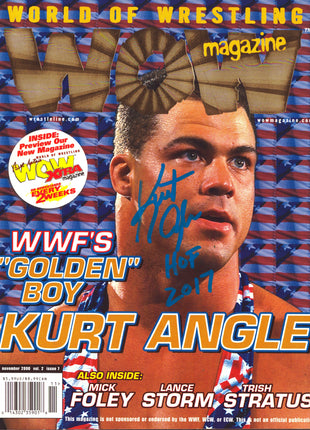 Kurt Angle signed World of Wrestling Magazine November 2000