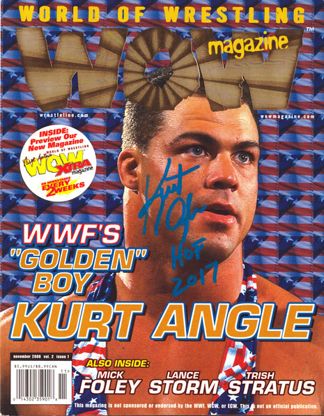 Kurt Angle signed World of Wrestling Magazine November 2000