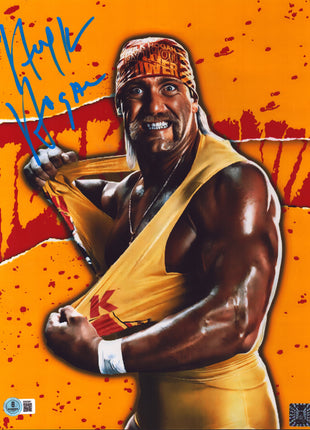 Hulk Hogan signed Metallic 11x14 Photo (w/ Beckett & Beach Shop COA)