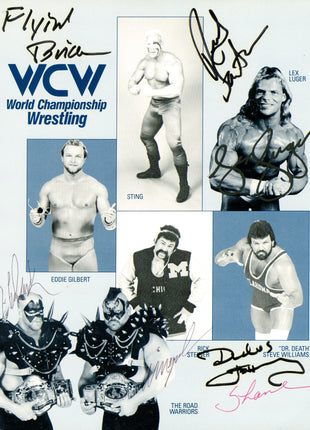 Brian Pillman, Rick Steiner, Lex Luger, Hawk, Animal multi-signed 8x10 Photo