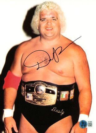 Dusty Rhodes signed 8x10 Photo (w/ Beckett)