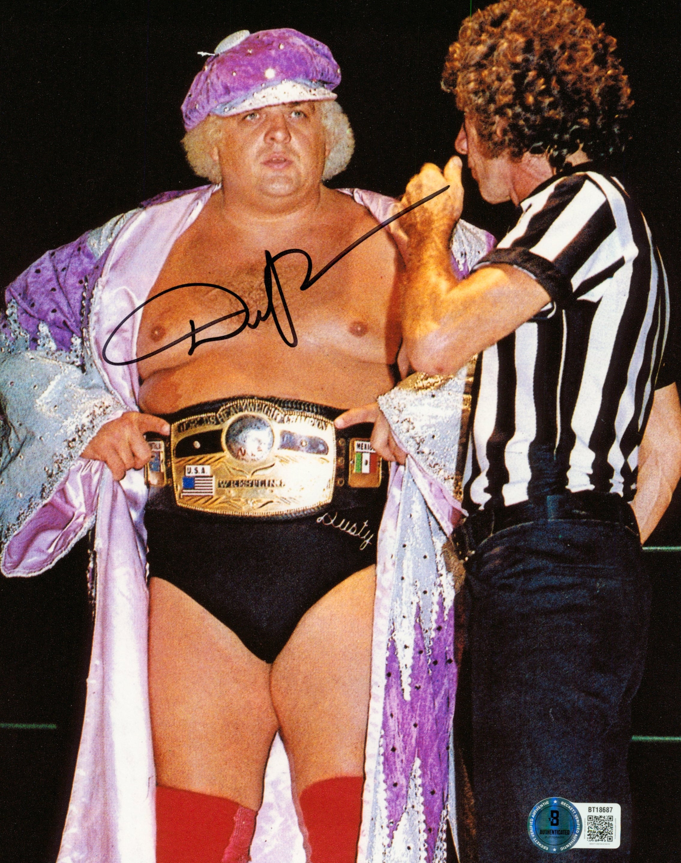 Dusty Rodes Boxer Dusty Rhodes signed 8x10 Photo (w/ Beckett) – Signed By Superstars