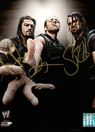 Seth Rollins, Dean Ambrose & Roman Reigns triple signed 8x10 Photo