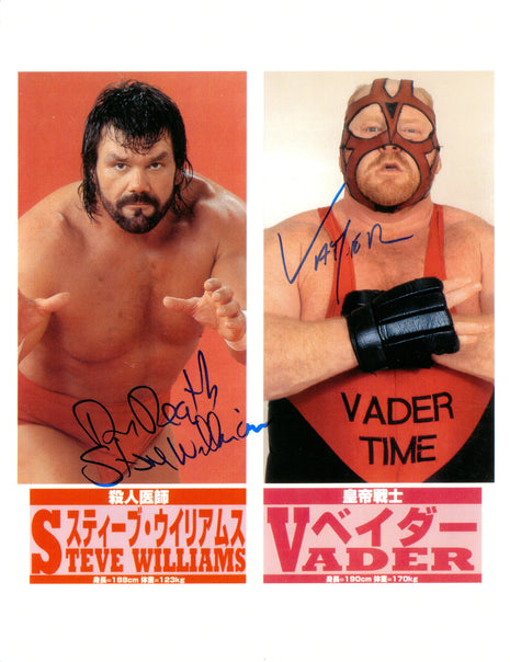 Steve Williams & Vader dual signed 8x10 Photo