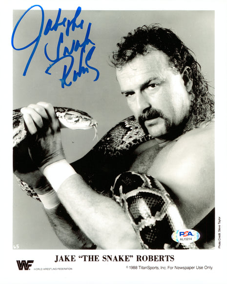 Jake Roberts signed 8x10 Photo (w/ PSA)