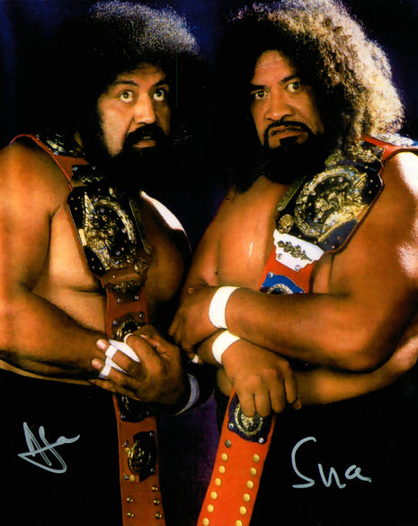 Afa & Sika dual signed 8x10 Photo