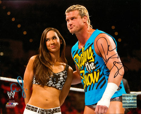 AJ Lee & Dolph Ziggler dual signed 8x10 Photo