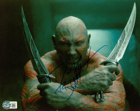 Dave Batista (Guardianes de la Galaxia) firmó una foto de 8x10 con Beckett