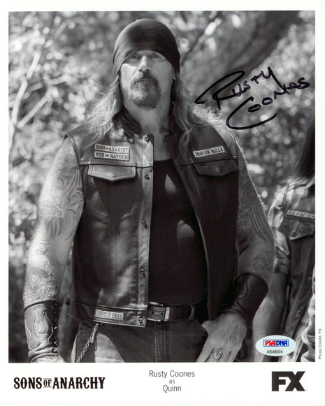 Rusty Coones (Sons of Anarchy) firmó una foto de 8x10 con anuncio de servicio público