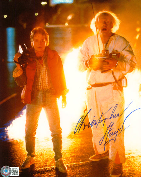 Christopher Lloyd (Regreso al futuro) firmó una foto de 8x10 con Beckett