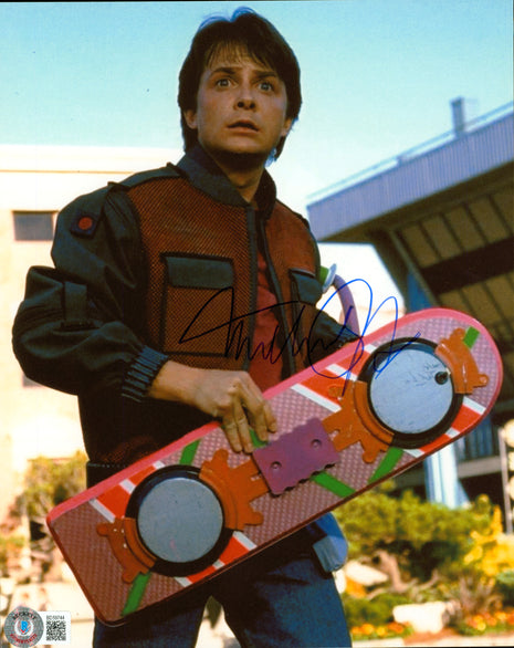 Michael J Fox (Regreso al futuro) firmó una foto de 8x10 con Beckett