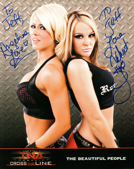 Velvet Sky & Angelina Love dual signed 8x10 Photo