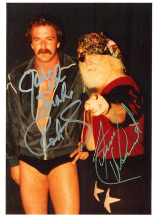 Jake Roberts & Jimmy Valiant dual signed 8x10 Photo