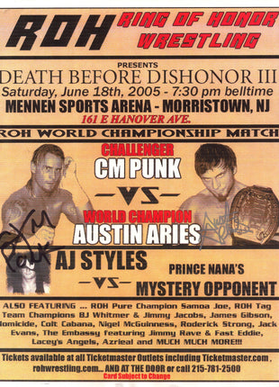 CM Punk & Austin Aries dual signed 11x14 Photo
