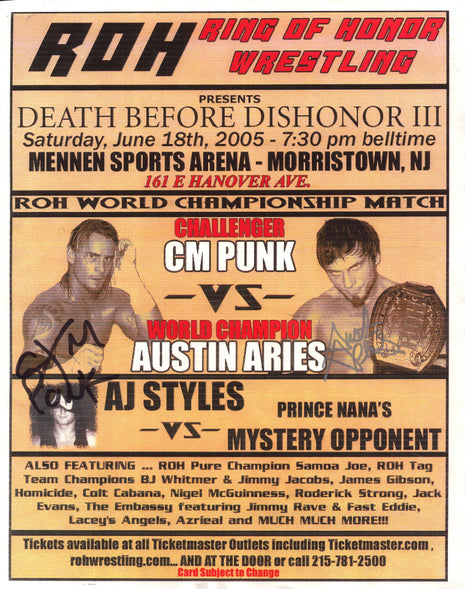 CM Punk & Austin Aries dual signed 11x14 Photo