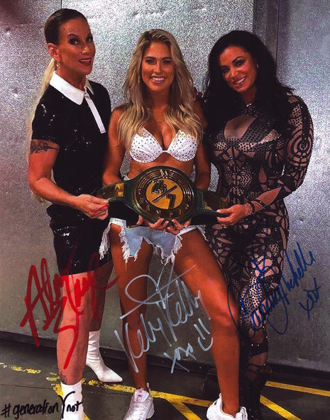 Kelly Kelly, Alundra Blayze & Candice Michelle triple signed 11x14 Photo