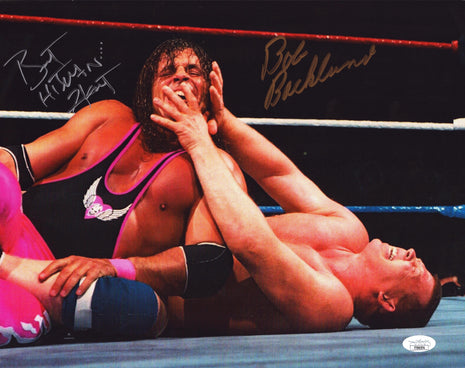 Bret Hart & Bob Backlund dual signed 11x14 Photo (w/ JSA)