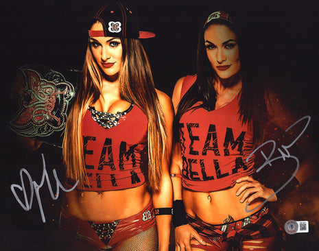 Brie Bella & Nikki Bella dual signed 11x14 Photo (w/ Beckett)