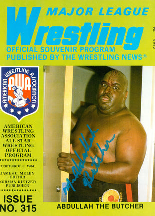 Abdullah The Butcher signed Major League Wrestling Program Issue No. 315
