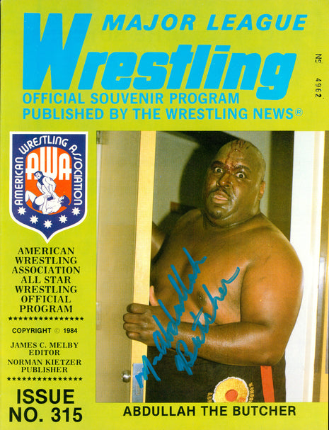 Abdullah The Butcher signed Major League Wrestling Program Issue No. 315