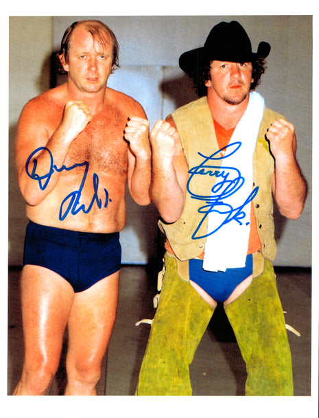 Terry Funk & Dory Funk dual signed 8x10 Photo
