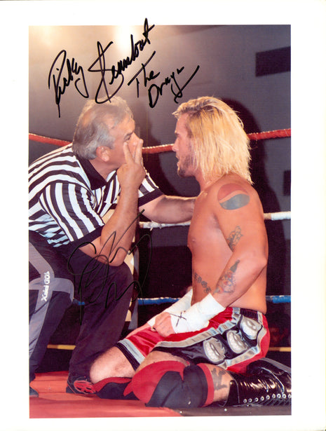 CM Punk & Ricky Steamboat dual signed 8x10 Photo