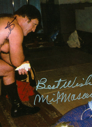 Bruno Sammartino & Mil Mascaras dual signed 8x10 Photo (w/ JSA)