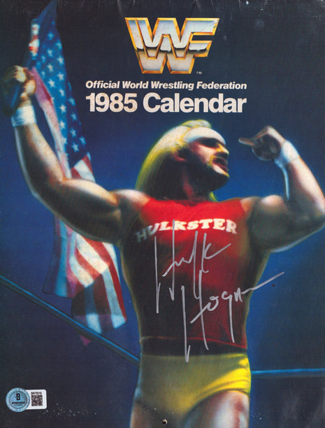 Hulk Hogan signed 1985 WWF Calendar (w/ Beckett)