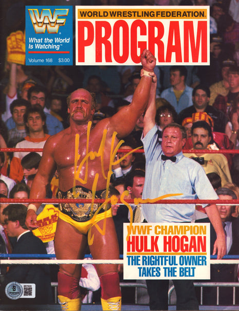 Hulk Hogan signed WWF Program Volume 168 (w/ Beckett)