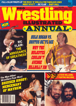 Hulk Hogan & Steve Williams dual signed Pro Wrestling Illustrated Fall 1986