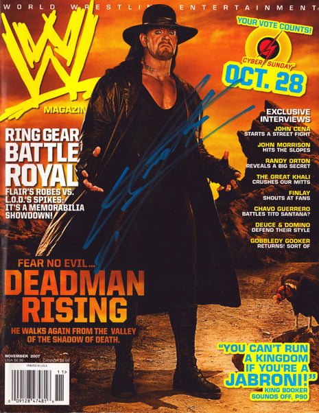 Undertaker signed WWF Magazine November 2007