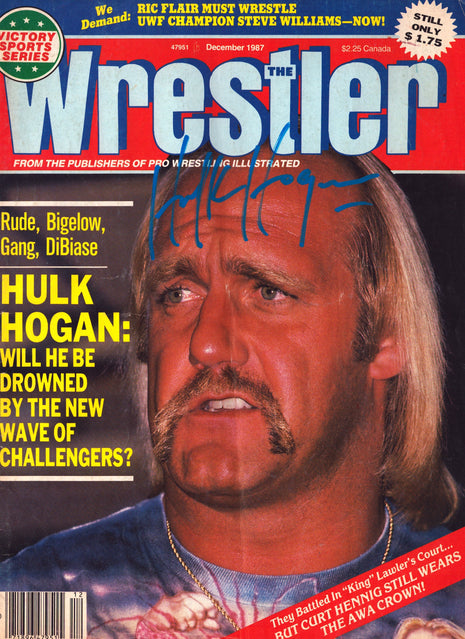 Hulk Hogan signed The Wrestler Magazine December 1987