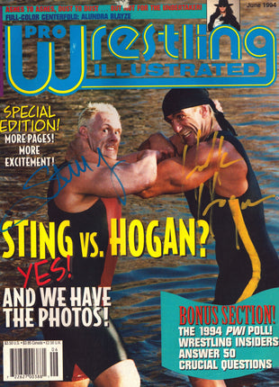 Hulk Hogan & Sting dual signed Pro Wrestling Illustrated June 1994