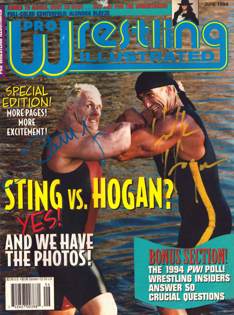 Hulk Hogan & Sting dual signed Pro Wrestling Illustrated June 1994