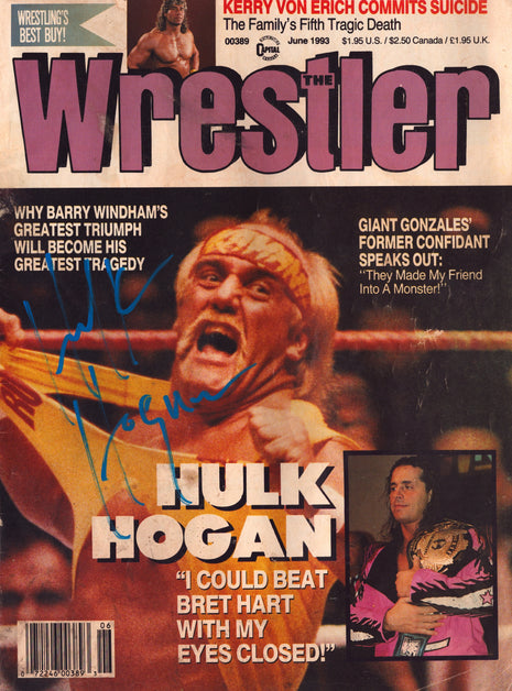 Hulk Hogan signed The Wrestler Magazine June 1993