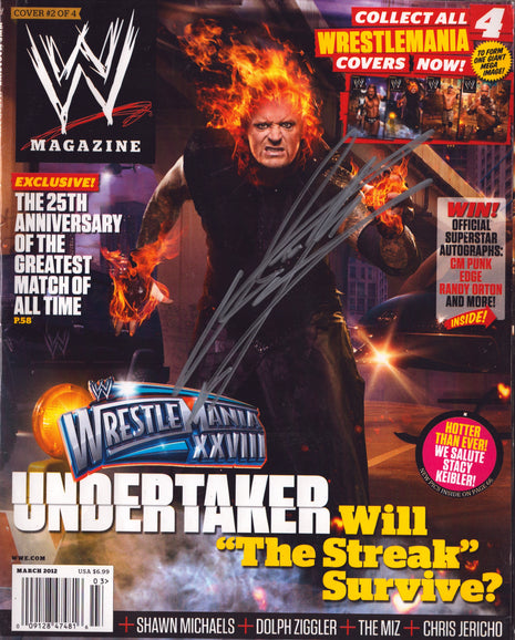 Undertaker signed WWE Magazine March 2012