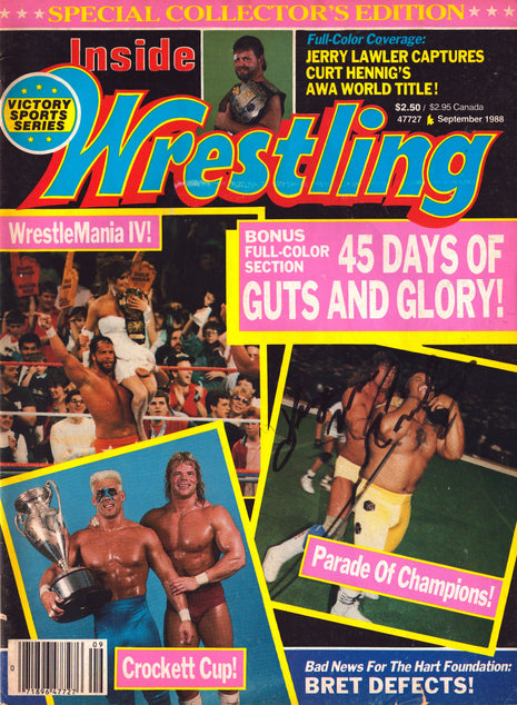 Kerry Von Erich signed Inside Wrestling September 1988 (w/ JSA)