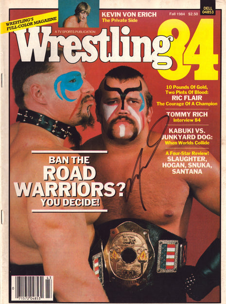 Animal signed Wrestling 84 Magazine Fall 1984