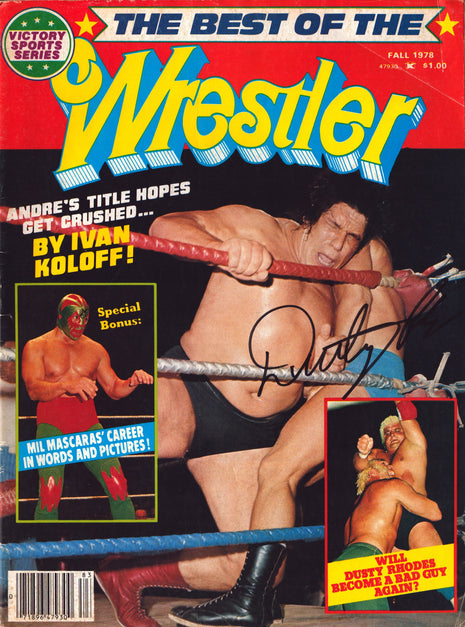 Dusty Rhodes signed The Wrestler Magazine Fall 1978