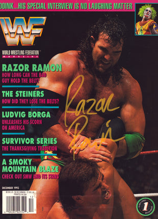 Razor Ramon signed WWF Magazine December 1993