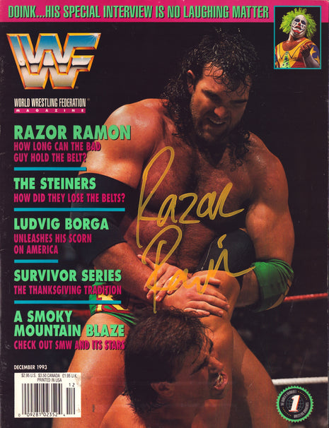 Razor Ramon signed WWF Magazine December 1993