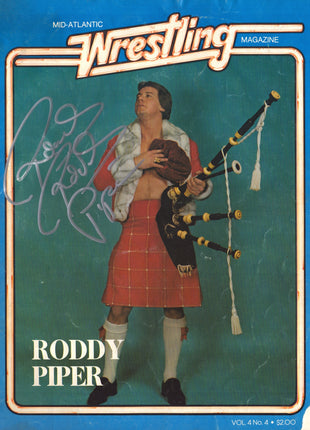Rowdy Roddy Piper signed Mid-Atlantic Wrestling Magazine Volume 4 No. 4