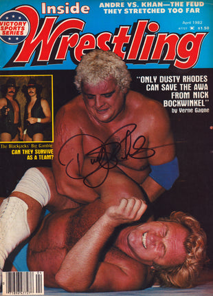 Dusty Rhodes signed Inside Wrestling Magazine April 1982