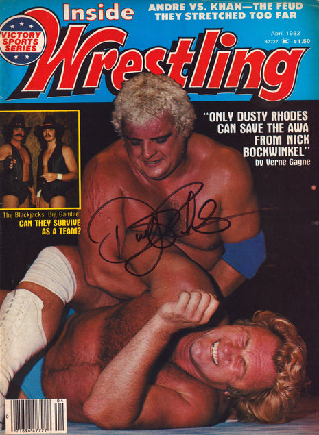 Dusty Rhodes signed Inside Wrestling Magazine April 1982