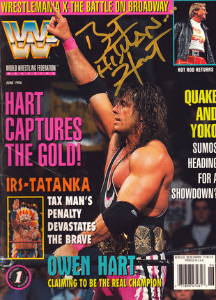 Bret Hart signed WWF Magazine June 1994