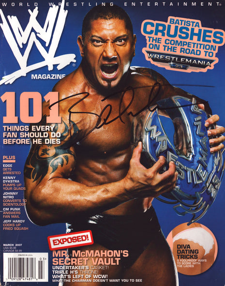 Batista signed WWE Magazine March 2007