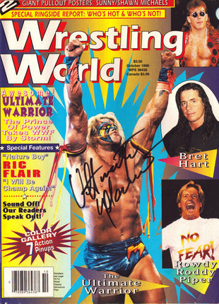 Ultimate Warrior signed Wrestling World Magazine October 1996