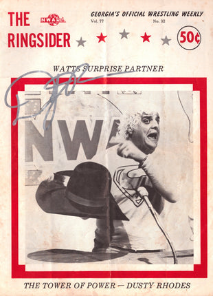 Dusty Rhodes signed The Ringsider Program #32